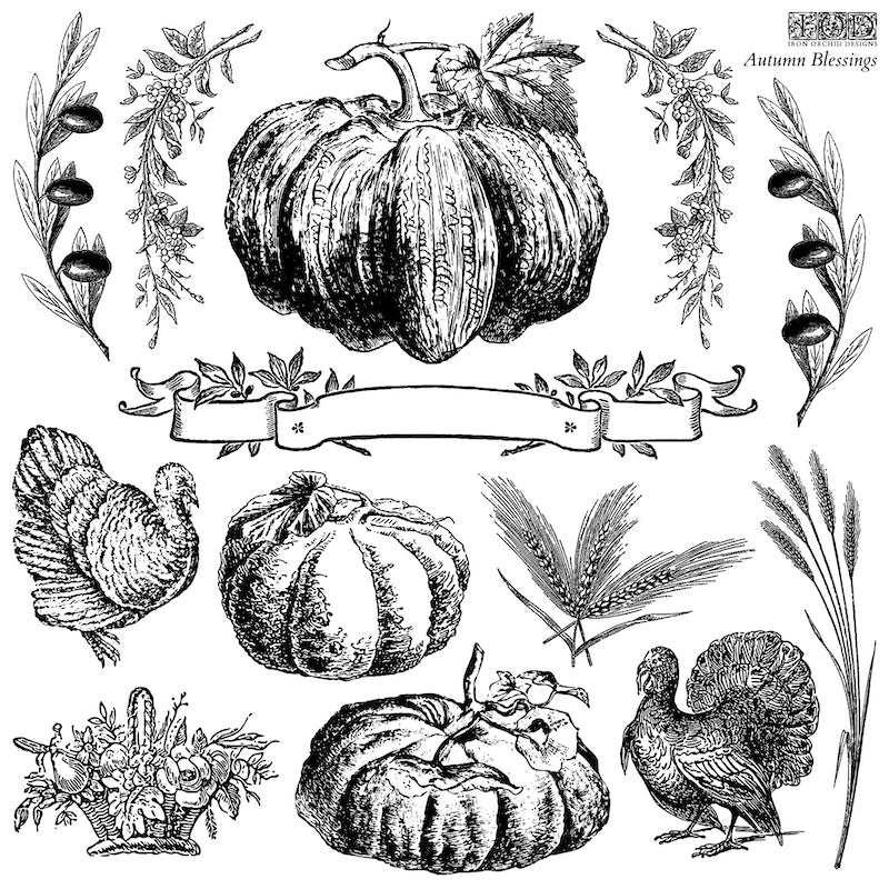 Autumn Blessings  Stamp by Iron Orchid Designs IOD Christmas 2025 LIMITED EDITION