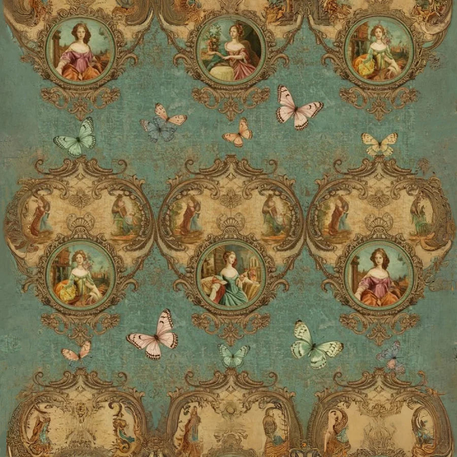 Versalles in Repet - Mint Decoupage Paper - Mint por Michelle Limited Edition