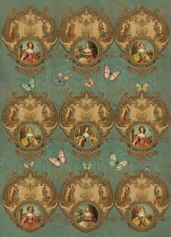 Versalles in Repet - Mint Decoupage Paper - Mint por Michelle Limited Edition