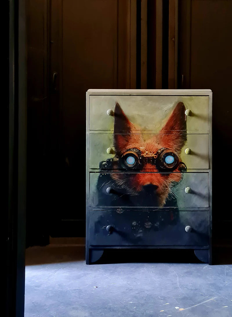 Future Fox Decoupage Paper - Mint par Michelle