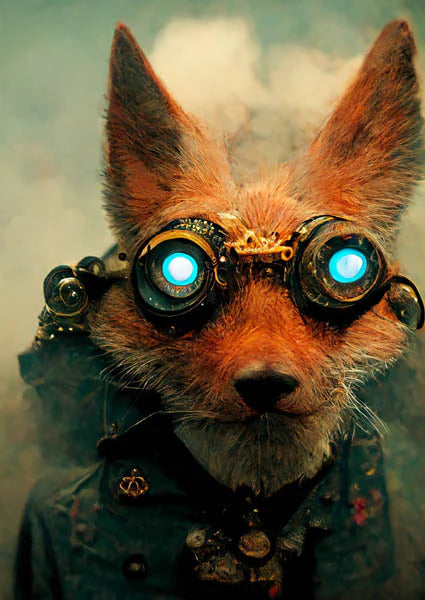 Future Fox Decoupage Paper - Mint par Michelle