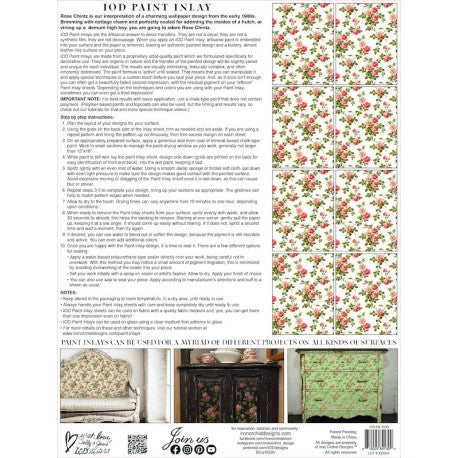 Rose chintz pintura incrustación de Iron Orchid Designs IOD