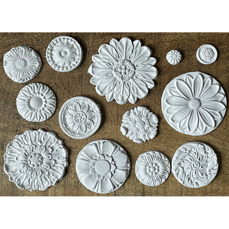 Rosettes Decor Mould by Iron orchid Designs IOD
