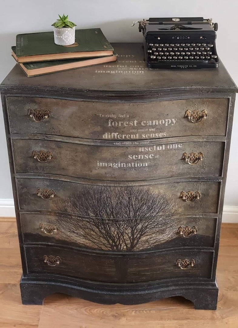 Mint Decoupage Paper Sepia Tree